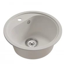 Мойкa MIXLINE ML-GM10 круглая  ультра-белая (341) 440мм (глуб. чаши 180) NEW (551814)