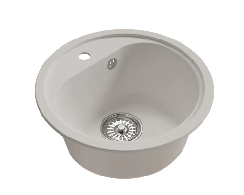 Мойкa MIXLINE ML-GM10 круглая  ультра-белая (341) 440мм (глуб. чаши 180) NEW (551814)