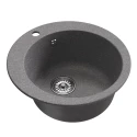 Мойкa MIXLINE ML-GM13 круглая  графит (342) 495мм (глуб. чаши 200) NEW (551896)