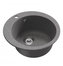 Мойкa MIXLINE ML-GM13 круглая  графит (342) 495мм (глуб. чаши 200) NEW (551896)