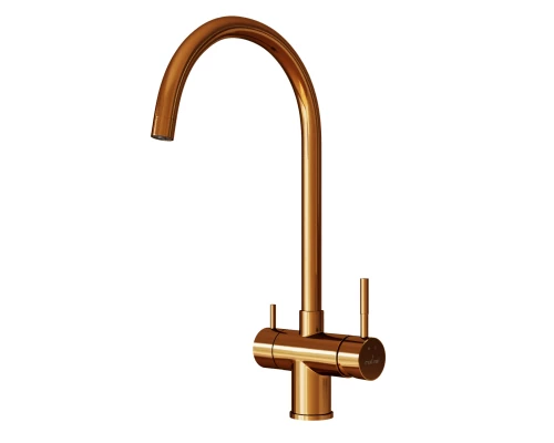 Смеситель для кухни 35k MIXLINE MLSS-0326BR трубчатый излив, подкл.к фильтру, БРОНЗА (553829)