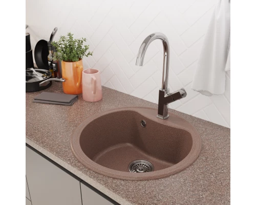 Мойкa MIXLINE ML-GM09 круглая  терракотовая (307) 510 мм (глуб. чаши 190) NEW (551794)