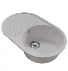 Мойка MIXLINE ML-GM16 овальная с крылом  ультра-белая (341) 730*460*180мм NEW (551931)