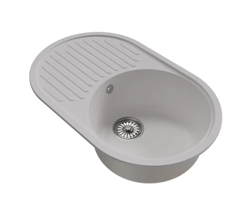 Мойка MIXLINE ML-GM16 овальная с крылом  ультра-белая (341) 730*460*180мм NEW (551931)