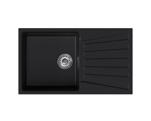 Мойка MIXLINE ML-GM20 с крылом  ультра-черная (344) 830*480*190мм NEW (552008)