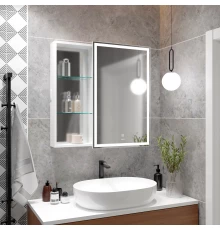 Зеркало-шкаф MIXLINE "Женева" 800*800 (ШВ) правый, сенсорный выкл., светодиодная подсветка (553160)