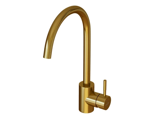 Смеситель для кухни 35k MIXLINE MLSS-0303G трубчатый излив, ЗОЛОТО (553818)