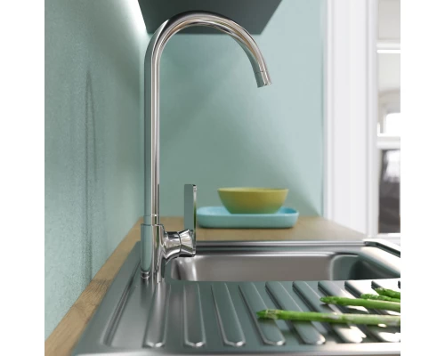 Смеситель для кухни MIXLINE ML12-032 высокий излив боковая ручка (530479)