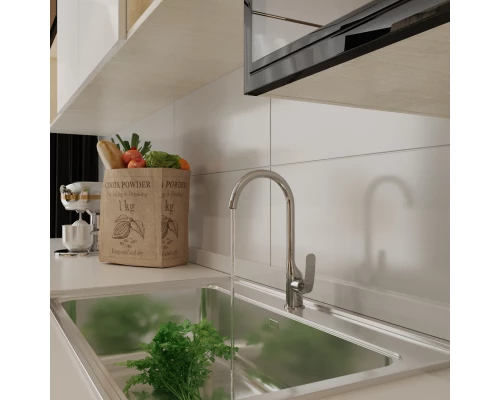 Смеситель для кухни 30k MIXLINE ML21-032 "Elegant" высокий излив боковая ручка (550742)