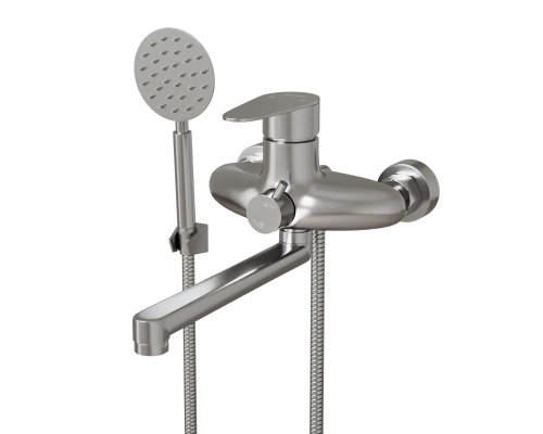 Смеситель для ванны и раковины 35k MIXLINE MLSS36-021 "Steel Kit" нерж. (553235)