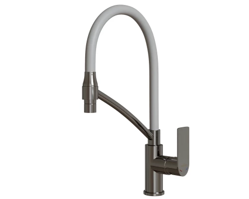 Смеситель для кухни 35к MIXLINE ML26-10 "Life" гибкий излив, б/отв, боковая ручка (553227)