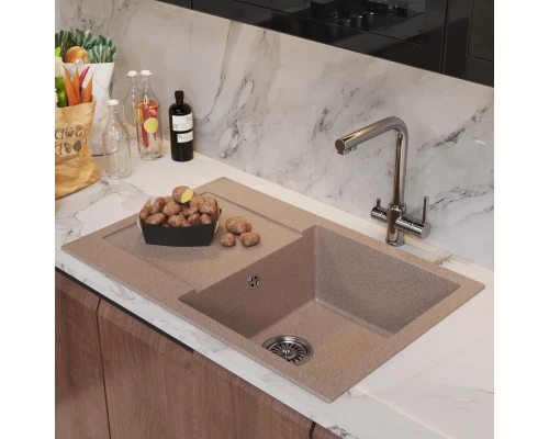 Мойка MIXLINE ML-GM31 с крылом  песочная (302) 770*500*190мм NEW (552187)