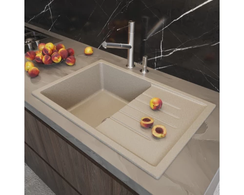 Мойка MIXLINE ML-GM19 с крылом  бежевая (328) 750*500*200мм NEW (551985)