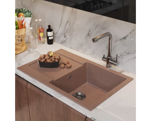 Мойка MIXLINE ML-GM31 с крылом  терракотовая (307) 770*500*190мм NEW (552188)