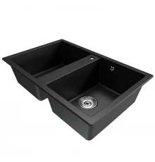 Мойка MIXLINE ML-GM23 двухчашевая  ультра-черная (344) 770*500*190мм NEW (552045)