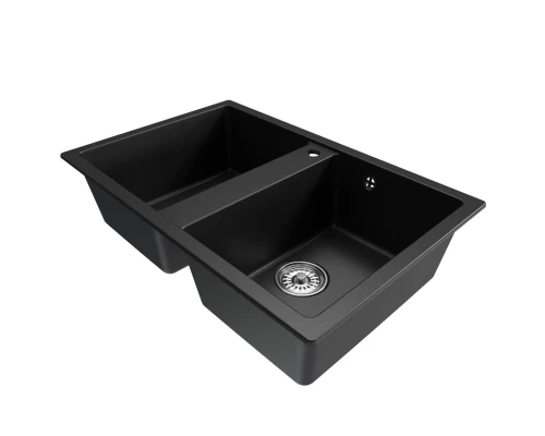 Мойка MIXLINE ML-GM23 двухчашевая  ультра-черная (344) 770*500*190мм NEW (552045)