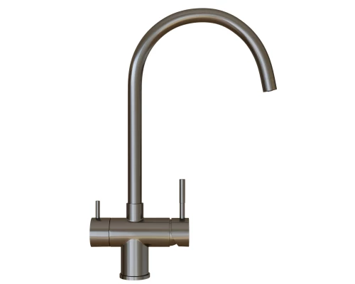 Смеситель для кухни 35k MIXLINE MLSS-0326BL трубчатый излив, подкл.к фильтру, ЧЕРНЫЙ ГРАФИТ (553826)