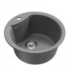 Мойкa MIXLINE ML-GM12 круглая  графит (342) 480мм (глуб. чаши 210) NEW (551839)
