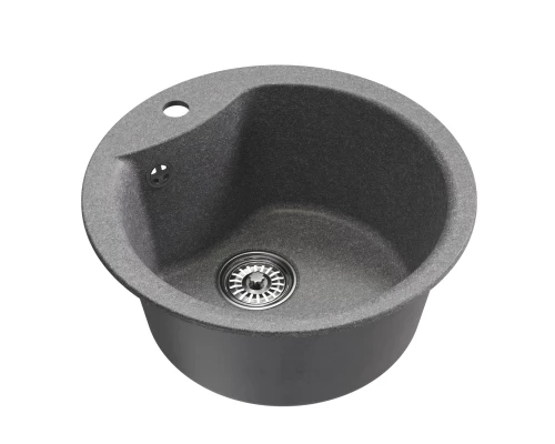 Мойкa MIXLINE ML-GM12 круглая  графит (342) 480мм (глуб. чаши 210) NEW (551839)