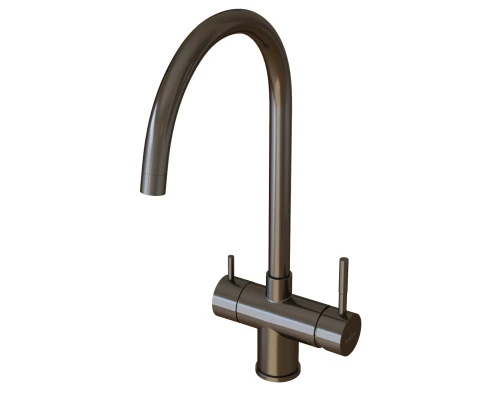 Смеситель для кухни 35k MIXLINE MLSS-0326BL трубчатый излив, подкл.к фильтру, ЧЕРНЫЙ ГРАФИТ (553826)