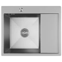Кухонная мойка 60х50  лев. вып 3 1/2  MIXLINE PRO 20см с сифоном сатин (551875)