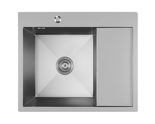 Кухонная мойка 60х50  лев. вып 3 1/2  MIXLINE PRO 20см с сифоном сатин (551875)