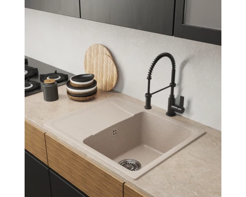 Мойка MIXLINE ML-GM26 с крылом  песочная (302) 580*470*190мм NEW (552073)