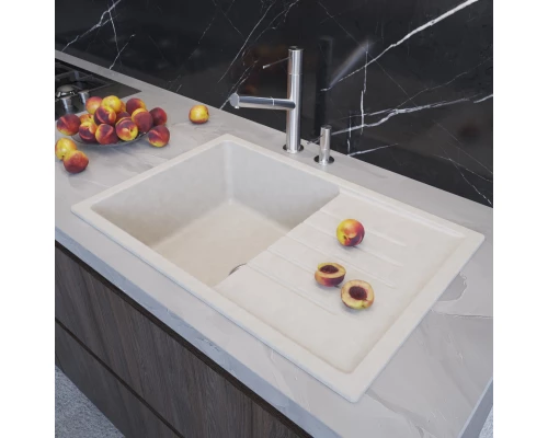 Мойка MIXLINE ML-GM19 с крылом  ультра-белая (341) 750*500*200мм NEW (551987)