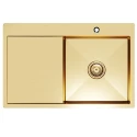 Кухонная мойка 78х50  прав. вып 3 1/2  MIXLINE PRO 20см с сифоном золото (552919)