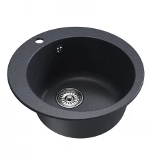 Мойкa MIXLINE ML-GM13 круглая  антрацит (343) 495мм (глуб. чаши 200) NEW (551897)