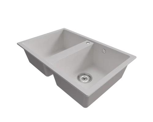 Мойка MIXLINE ML-GM23 двухчашевая  ультра-белая (341) 770*500*190мм NEW (552042)