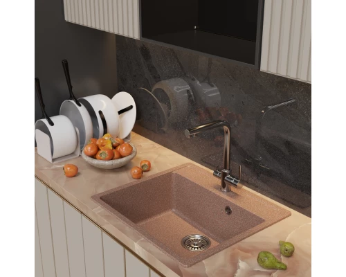 Мойка MIXLINE ML-GM15 терракотовая (307)  560*500*180мм NEW (551913)