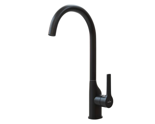 Смеситель для кухни 35k MIXLINE ML23-032 "Round Black" высокий излив боковая ручка (550749)