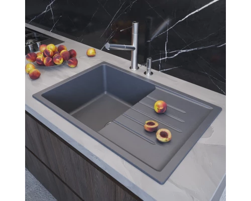 Мойка MIXLINE ML-GM19 с крылом  антрацит  (343) 750*500*200мм NEW (551989)