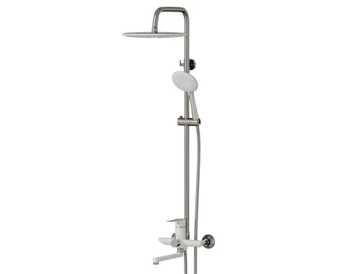 Душевая система MIXLINE ML2415 излив лейка 3 позиции + лейка "Тропический душ" хром/белый (553212)