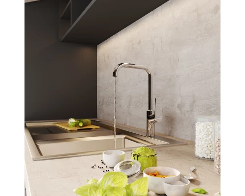 Смеситель для кухни 35k MIXLINE ML24-032 "Unito" высокий излив боковая ручка (550753)