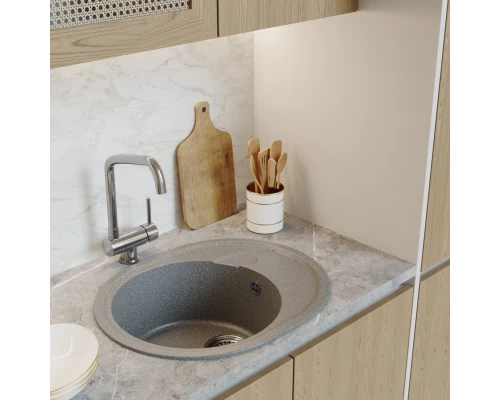 Мойка MIXLINE ML-GM17 овальная с крылом  темно-серая (309) 580*470*180мм NEW (551939)