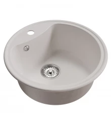 Мойкa MIXLINE ML-GM09 круглая  ультра-белая  (341) 510 мм (глуб. чаши 190) NEW (551802)