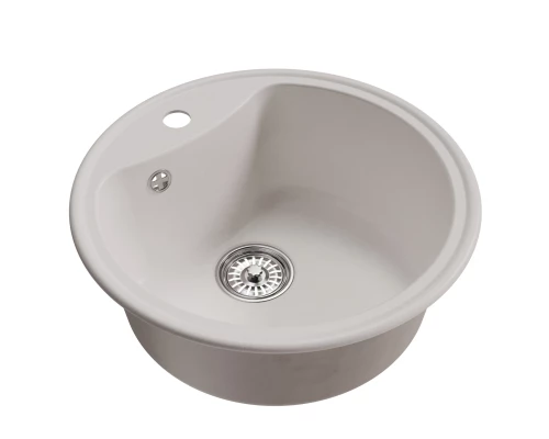 Мойкa MIXLINE ML-GM09 круглая  ультра-белая  (341) 510 мм (глуб. чаши 190) NEW (551802)