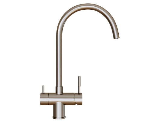 Смеситель для кухни 35k MIXLINE MLSS-0326 трубчатый излив, подкл.к фильтру, САТИН (553824)