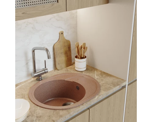 Мойка MIXLINE ML-GM17 овальная с крылом  терракотовая (307) 580*470*180мм NEW (551937)