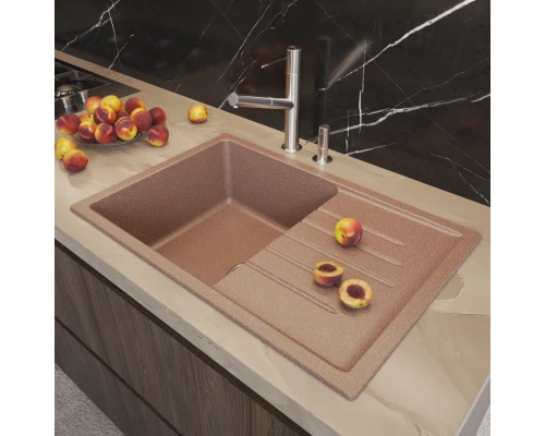 Мойка MIXLINE ML-GM19 с крылом  терракотовая (307) 750*500*200мм NEW (551981)