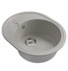 Мойка MIXLINE ML-GM17 овальная с крылом  серая (310) 580*470*180мм NEW (551940)