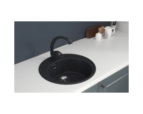 Мойкa MIXLINE ML-GMS02 СТАНДАРТ круглая, черный, 505мм (глуб. чаши 165) (551094)