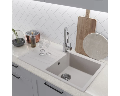 Мойка MIXLINE ML-GM20 с крылом  белая (331) 830*480*190мм NEW (552004)