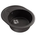 Мойка MIXLINE ML-GM17 овальная с крылом  черная (308) 580*470*180мм NEW (551938)