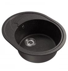 Мойка MIXLINE ML-GM17 овальная с крылом  черная (308) 580*470*180мм NEW (551938)