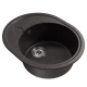 Мойка MIXLINE ML-GM17 овальная с крылом  черная (308) 580*470*180мм NEW (551938)