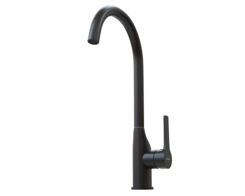 Смеситель для кухни 35k MIXLINE ML23-032 "Round Black" высокий излив боковая ручка (550749)