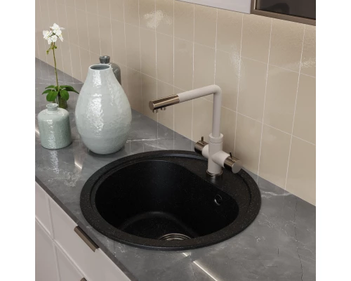 Мойкa MIXLINE круглая черная 440мм (551809)